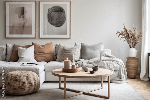 Scandinavian Living Room  Neutral Color Palettes  Minimalist Furniture  and Soft Textiles