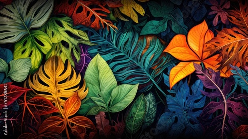 tropical foliage jungle background