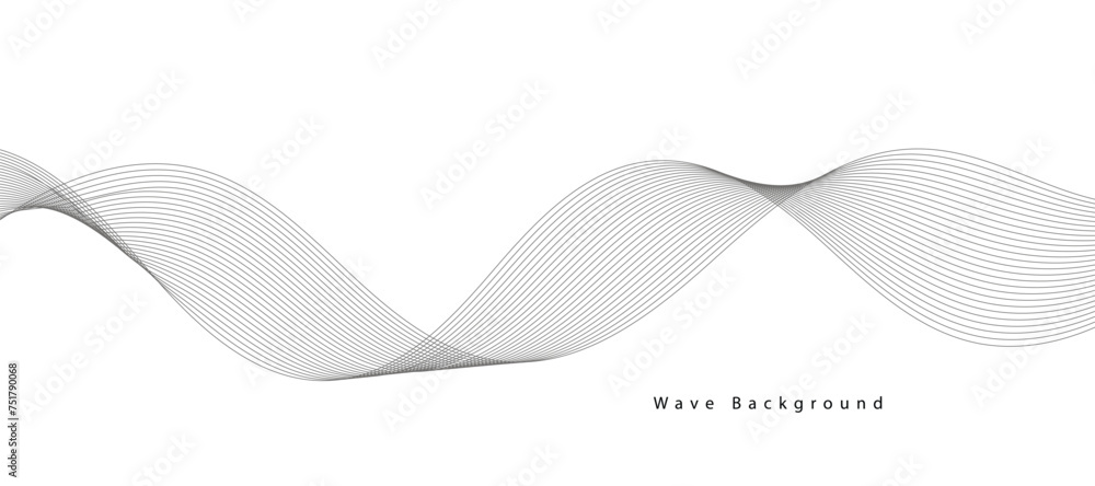 Fototapeta premium Elegant abstract smooth grey wave modern background. Vector illustration
