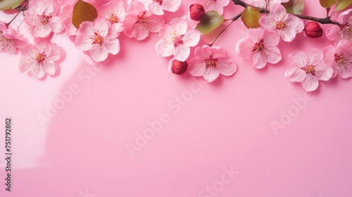 Beautiful delicate flowers on a pink background. The texture of the water. Small waves, ripples on the water. Background for Women's Day, Valentine's Day.