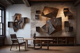 Salvaged Metal and Wood Abstract Installations: Reclaimed Material Art Displays in Luxury Loft