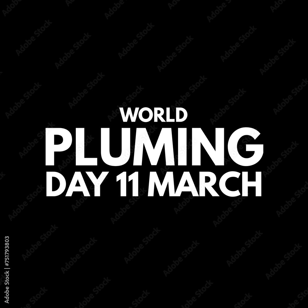 World pluming day 11 March 