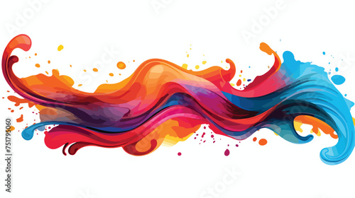 Beautiful colorful ink spray isolated on white backg