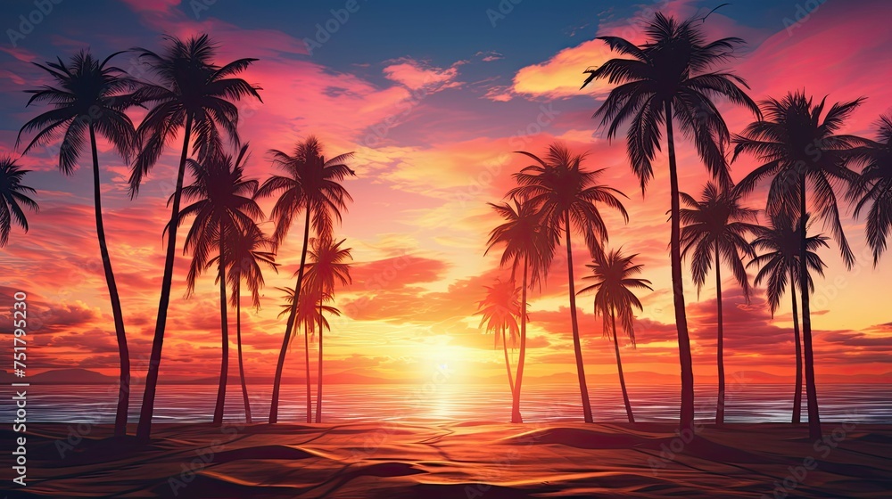 tropical palm nature background