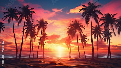 tropical palm nature background