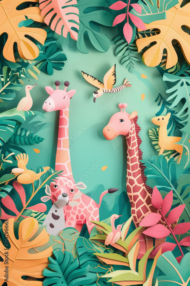 Fototapeta premium animals in the jungle