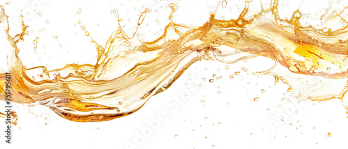 A golden beer splashing. photo