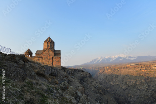 The Hovhannavank Monastery in Ohanavan, Aragatsotn Province, Armenia photo