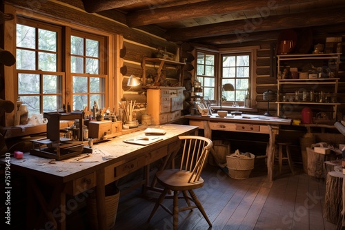 Rustic Cabin Repurposed Furniture Workstations: Log Pieces Transformed Into Functional Desks