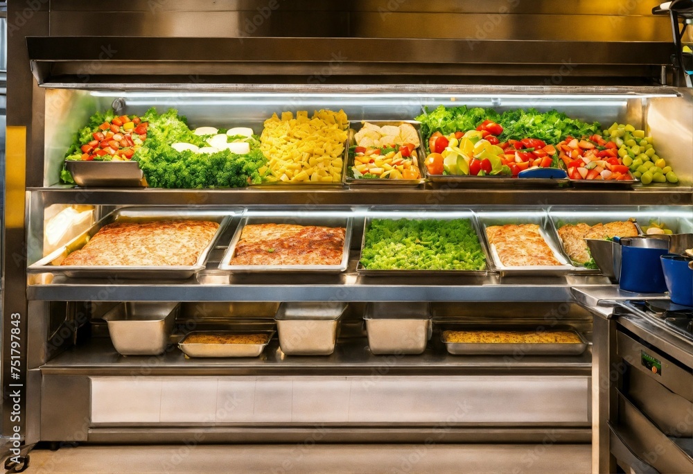 A photo of a large selection of Italian food. The food is arranged in a colorful display.