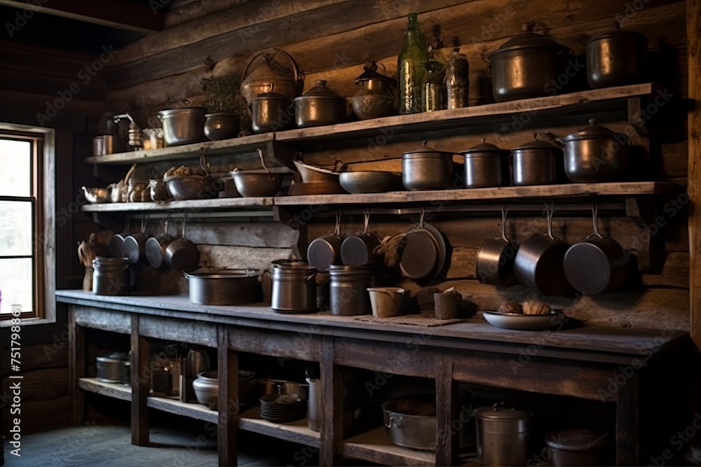 Rustic Mountain Cabin Kitchen: Cast Iron Cookware and Open Shelving Inspirations Rustic Mountain Cabin Kitchen: Cast Iron Cookware and Open Shelving Inspirations