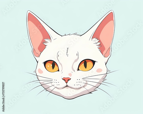 portrait of a cat with a smile illustration