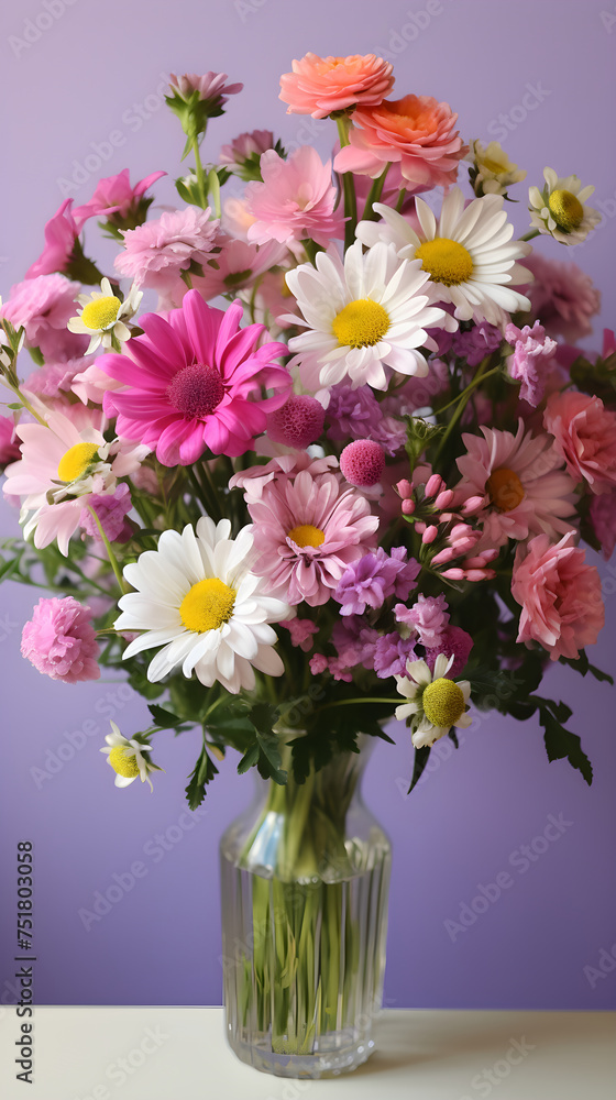 Exquisite Bouquet of Mixed Flowers Against a White Background: An Unforgettable Expression of Nature's Beauty