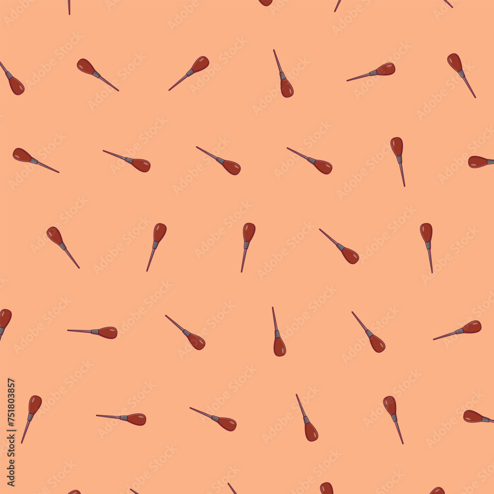 Isolated vector illustration of a hand-drawn Awl Tool Patterns - obrazy, fototapety, plakaty 