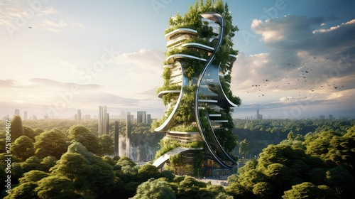 urban futuristic skyscraper building