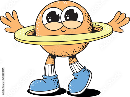 Groovy mascot saturn character