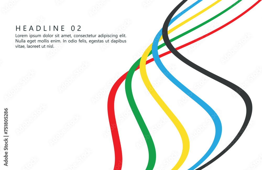 Abstract curly line with olympics color. Abstract curly line with olympics color.