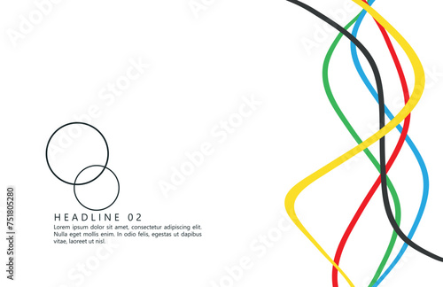 Abstract curly line with olympics color.