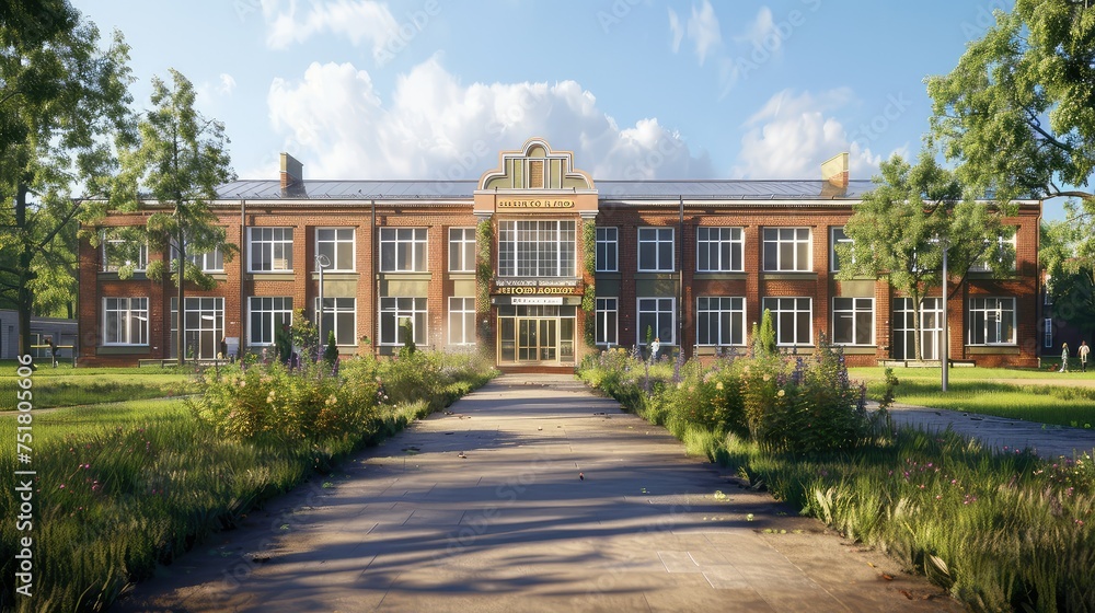 Obraz premium slide school building outside