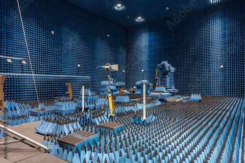 Fototapeta Anechoic chamber with special equipment for various experiments.