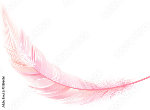 Flying realistic vector  goose or swan pink feathers.Ecological feather filler for pillows, blankets or jackets.Vector concept design.
