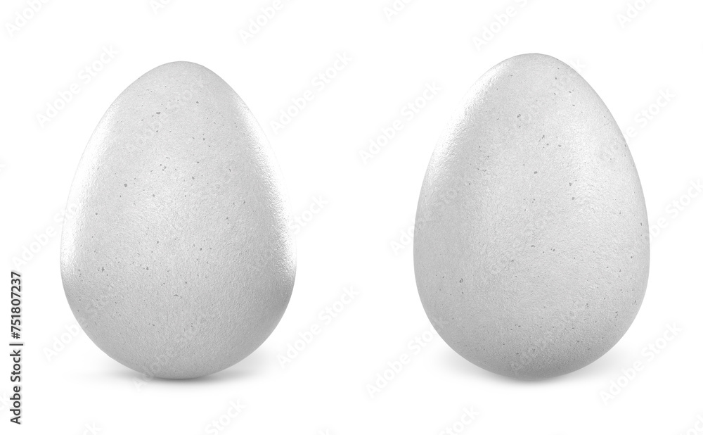 white eggs isolated on white background - obrazy, fototapety, plakaty 