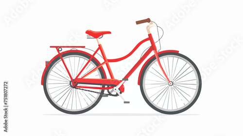 Red bicycle vehicle isolated icon isolated on white