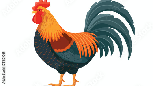 Rooster animal farm isolated icon vector illustratio