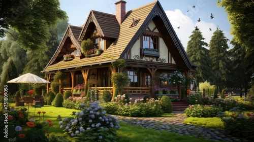 traditional architecture house building © vectorwin