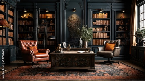 modern rug interior room © vectorwin