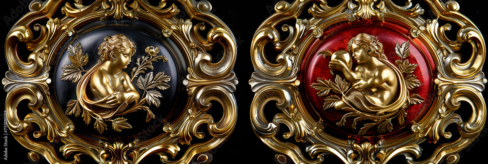 Cosmetic mirrors in exquisite frames of precious metals or carved wooden patterns that complemen