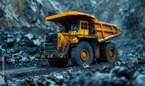 Mining truck in a coal mine
