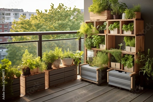 Creative Storage Solutions in Urban Apartment: Balcony Planters as Storage Boxes