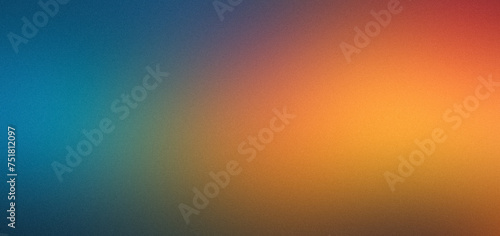 Grainy color gradient background in blue, red and orange 