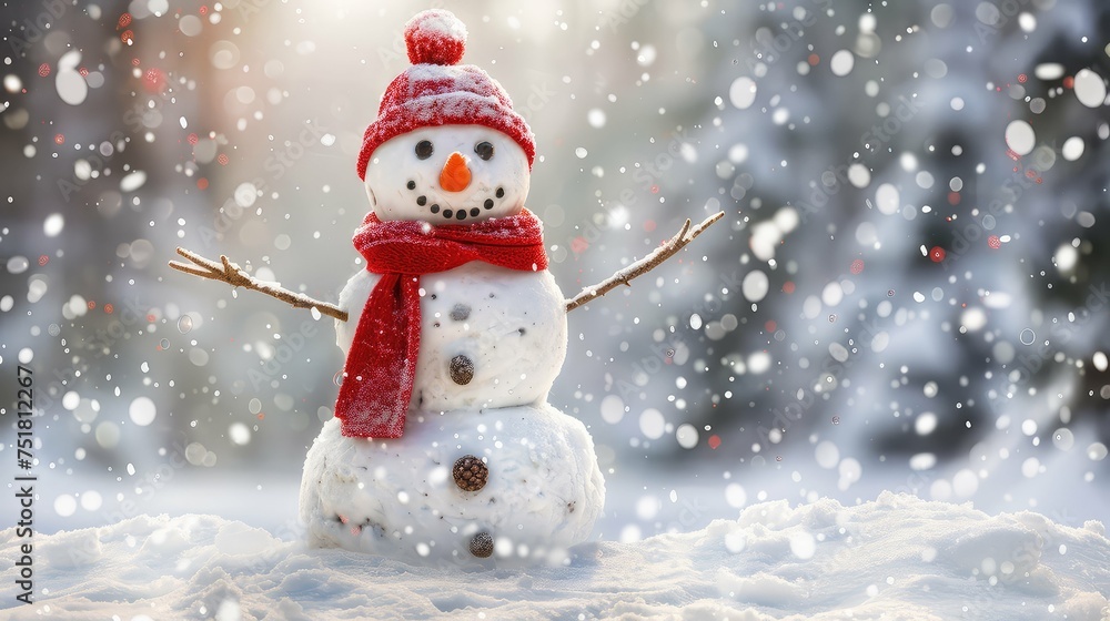 Fototapeta premium joy snowman happy holidays