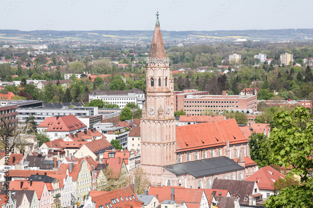 Altstadt von Burg Trausnitz in Landshut aus