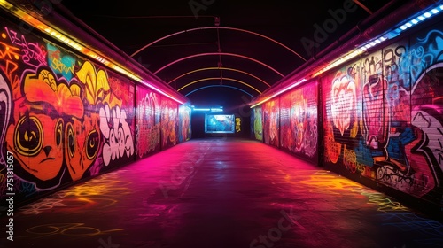 colorful tunnel neon background