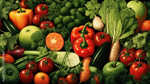 Background of ripe  juicy vegetables  top view. The concept of healthy eating  diet  vegitarianism. A place for text and advertising.