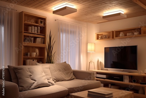 Smart Living Elegance: Voice-activated Lighting Systems in Homes with Solid Wood Furniture © Michael