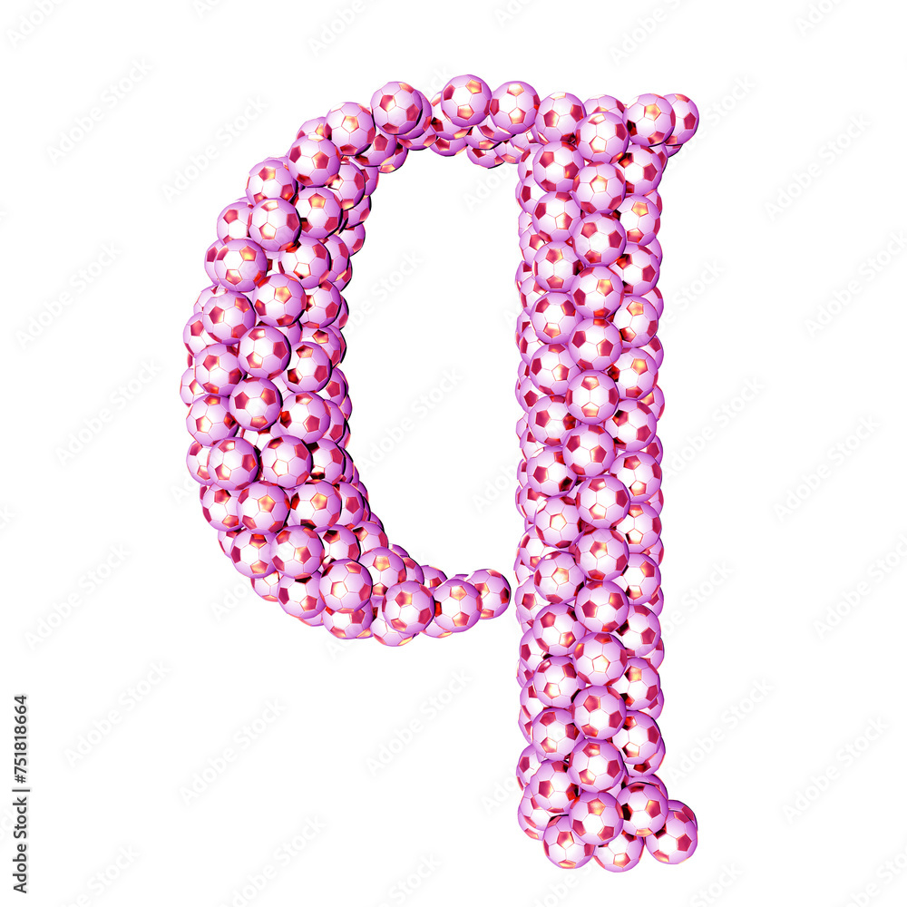 Symbols made from pink soccer balls. letter q Symbols made from pink soccer balls. letter q