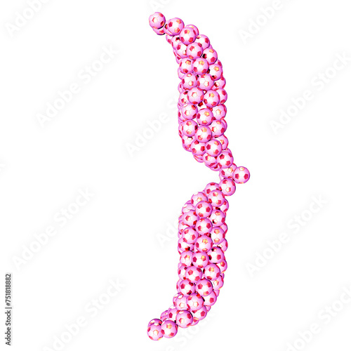 Symbols made from pink soccer balls