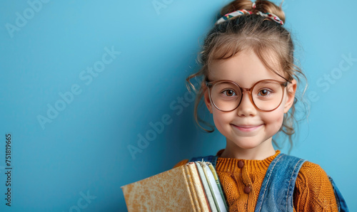 A cute funny cheerful schoo...