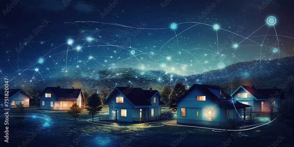 Digital community and people. Smart homes and digital community. DX, Iot, digital network in society concept. Digital community and people. Smart homes and digital community. DX, Iot, digital network in society concept.