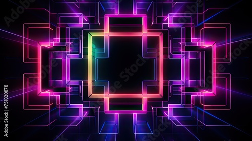 colorful geometric neon background