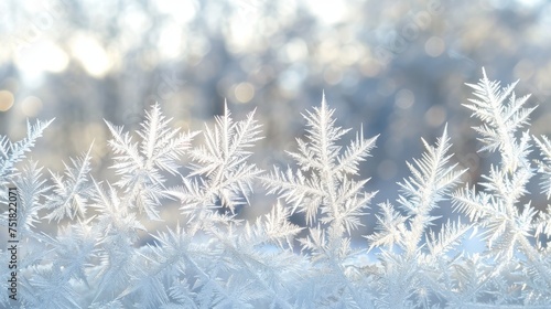 Icy frost pattern window background