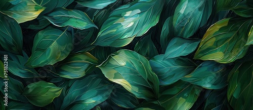 A detailed close-up view of a green leafy plant showing intricate veins and textures on the leaves.