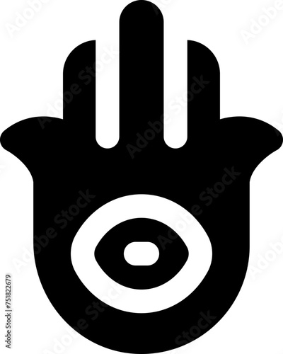 hamsa icon. vector glyph icon for your website, mobile, presentation, and logo design. photo