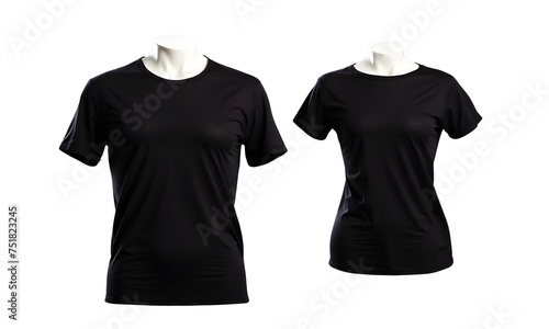 Women's shirt template, Blank t-shirt black color front view template on transparent background, for your design mockup for print png. 