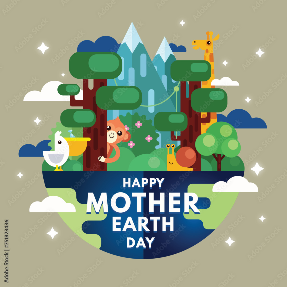 flat mother earth day design vector illustration flat mother earth day design vector illustration