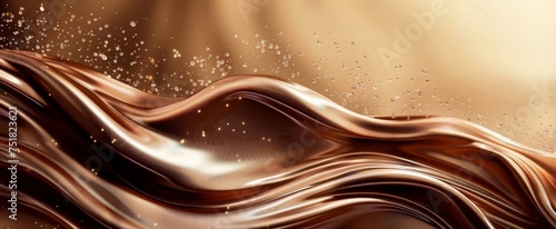 Silky waves of chocolate creating an abstract luxurious background with a smooth and creamy texture.